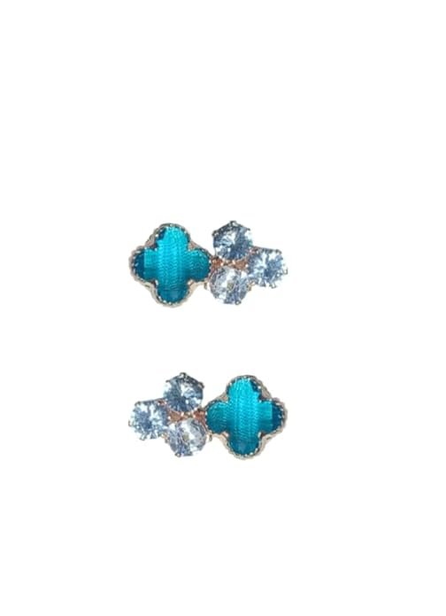 American Diamond Earrings Crystal Drop Earrings,Quatrefoil Design, Rose Gold Plated - Image 6