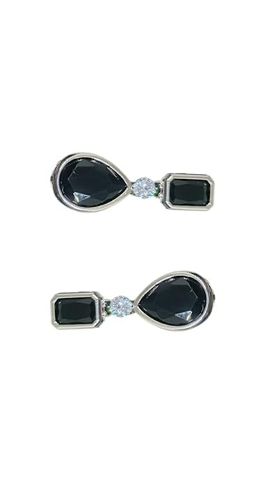 American Diamond Earrings Elegant Drop Earrings With Stones And Crystal Accent, Silver-Toned Fashion Jewellery For Girls & Women's - Image 6