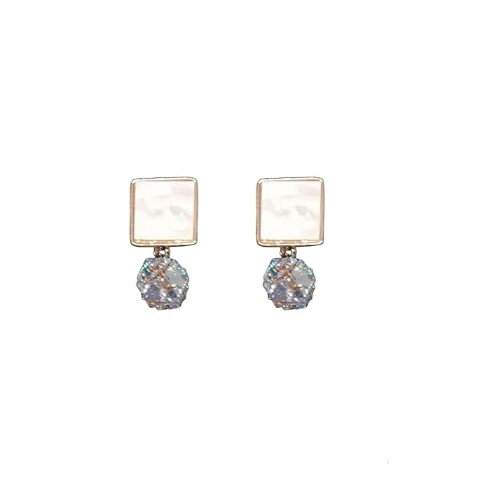 Crystal Drop Earrings, Rose Gold, Teardrop Shape, Push Back, American Diamond Jewellery For Girls & Women's