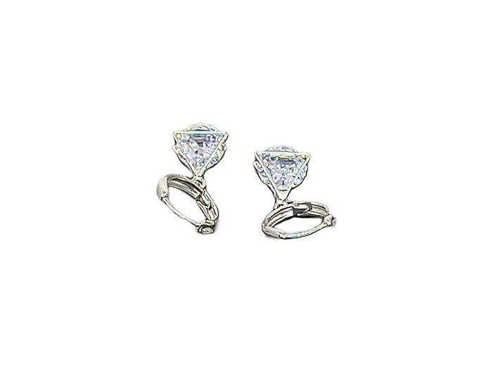 American Diamond Earrings Crystal Drop Dangle Earrings, Silver-Tone Hoop Design, Fashion Jewellery for Girls & Women's - Image 6