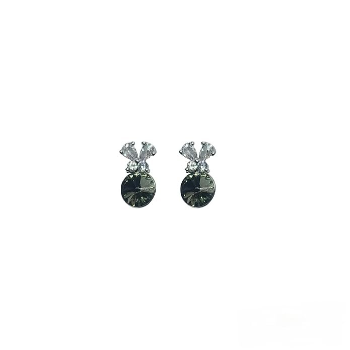 Crystal Stud Earrings With Stone, Small Fashion Jewellery for Girls, American Diamond Jewellery For Women's - Image 4