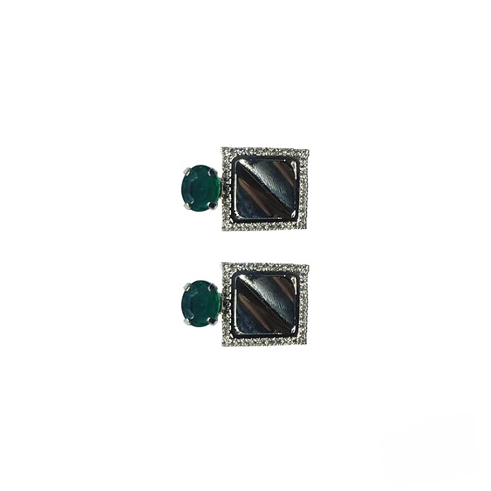 Square Crystal Stud Earrings With Stone, Fashion Statement Jewellery for Women, American Diamond Jewellery For Girls - Image 6
