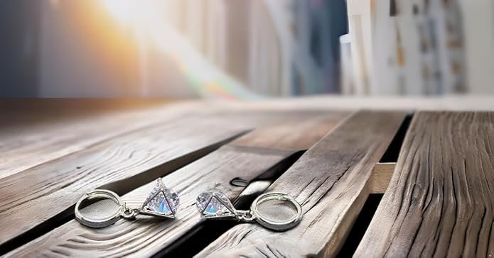 American Diamond Earrings Crystal Drop Dangle Earrings, Silver-Tone Hoop Design, Fashion Jewellery for Girls & Women's - Image 5